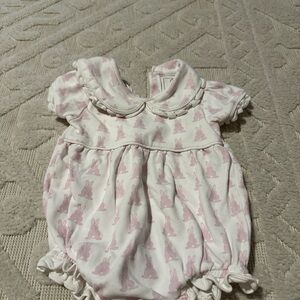 Pink Bunny Print Kids One Piece